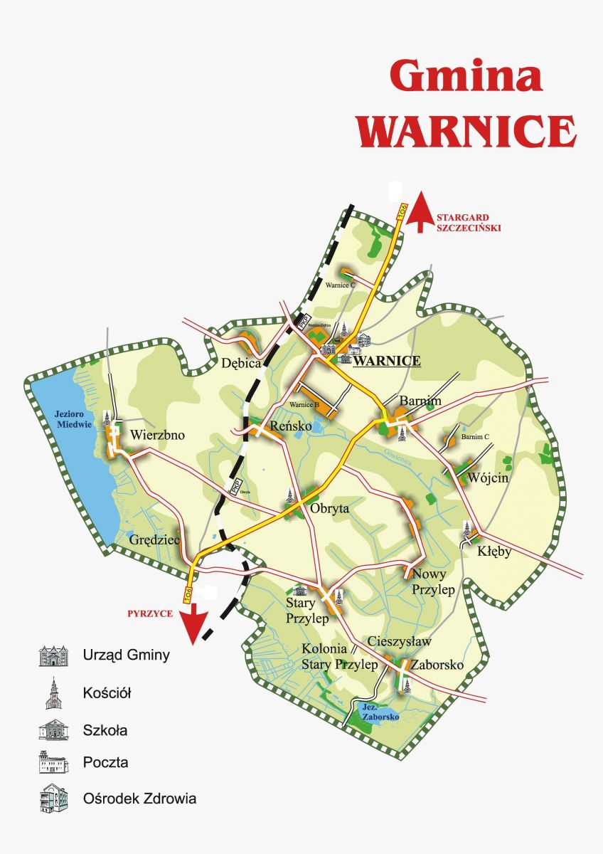 mapka gminy Warnice