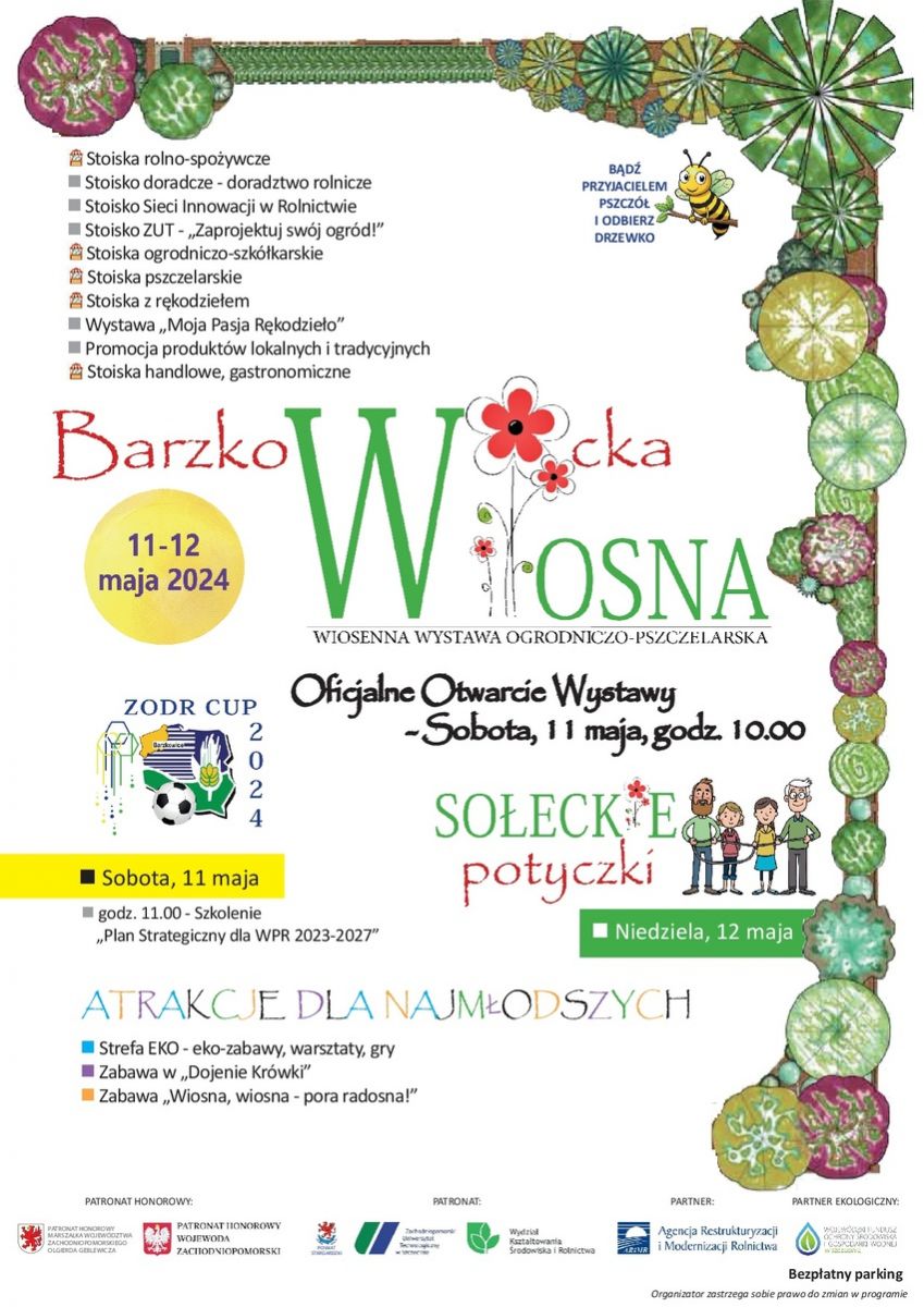 plakat wystawy -  BARZKOWICKA WIOSNA Wiosenna Wystawa Ogrodniczo-Pszczelarska