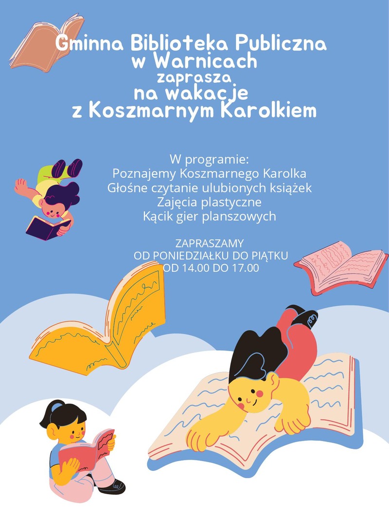 plakat - wakacje w bibliotece