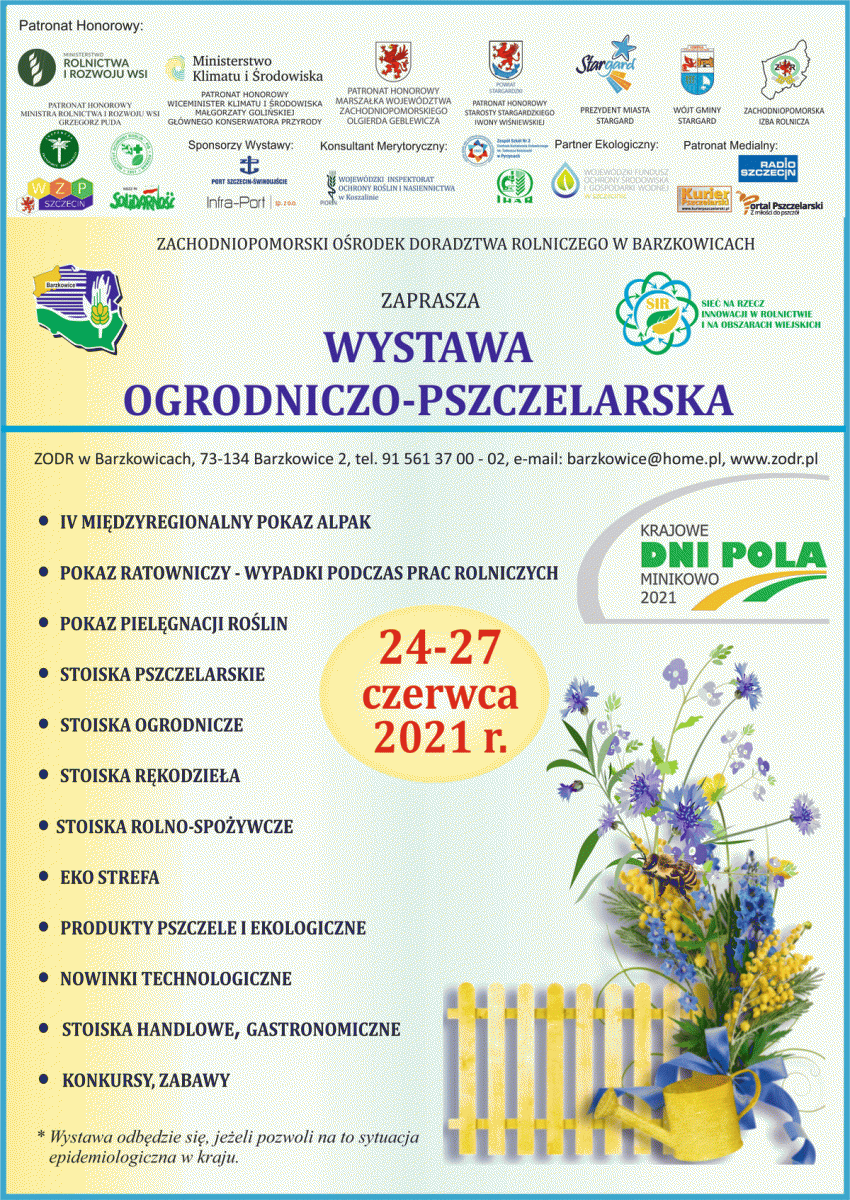 Plakat wystawy Ogrodniczo-Pszczelarskiej ZODR Barzkowice